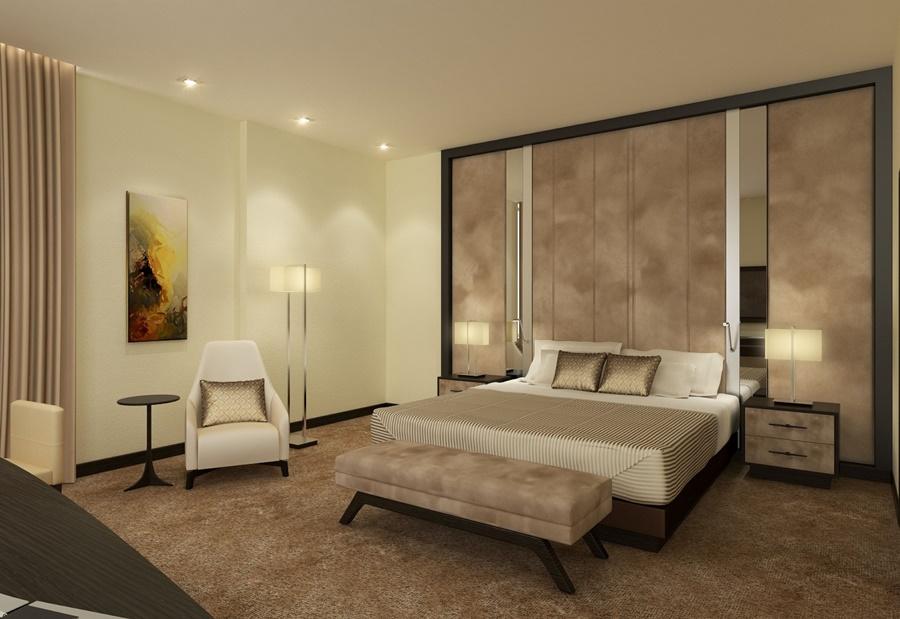 Al Jaddaf Rotana Suite Hotel Dubai Exterior photo 3D rendering of a bedroom