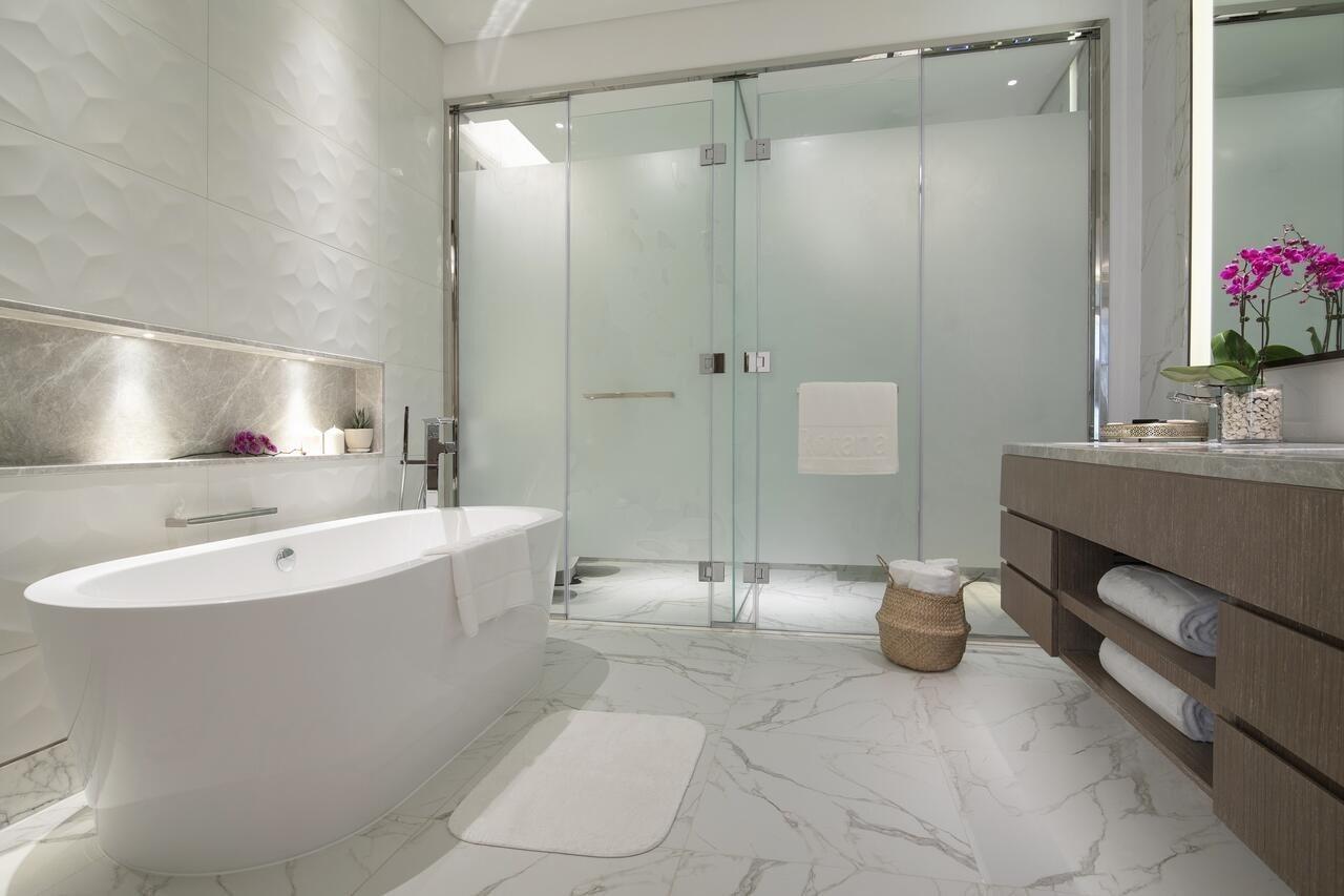 Al Jaddaf Rotana Suite Hotel Dubai Exterior photo A modern bathroom